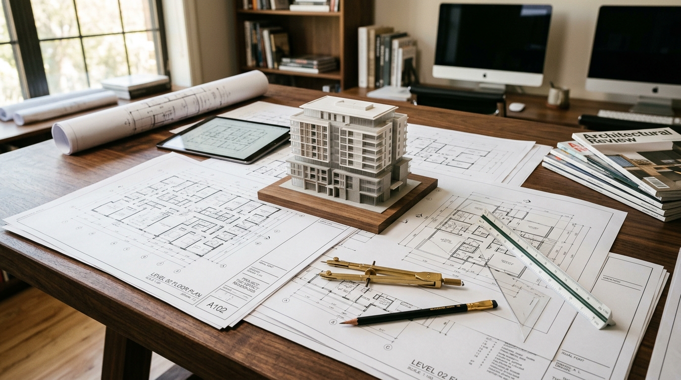Architectural drafting CAD blueprints by Kunj Architects